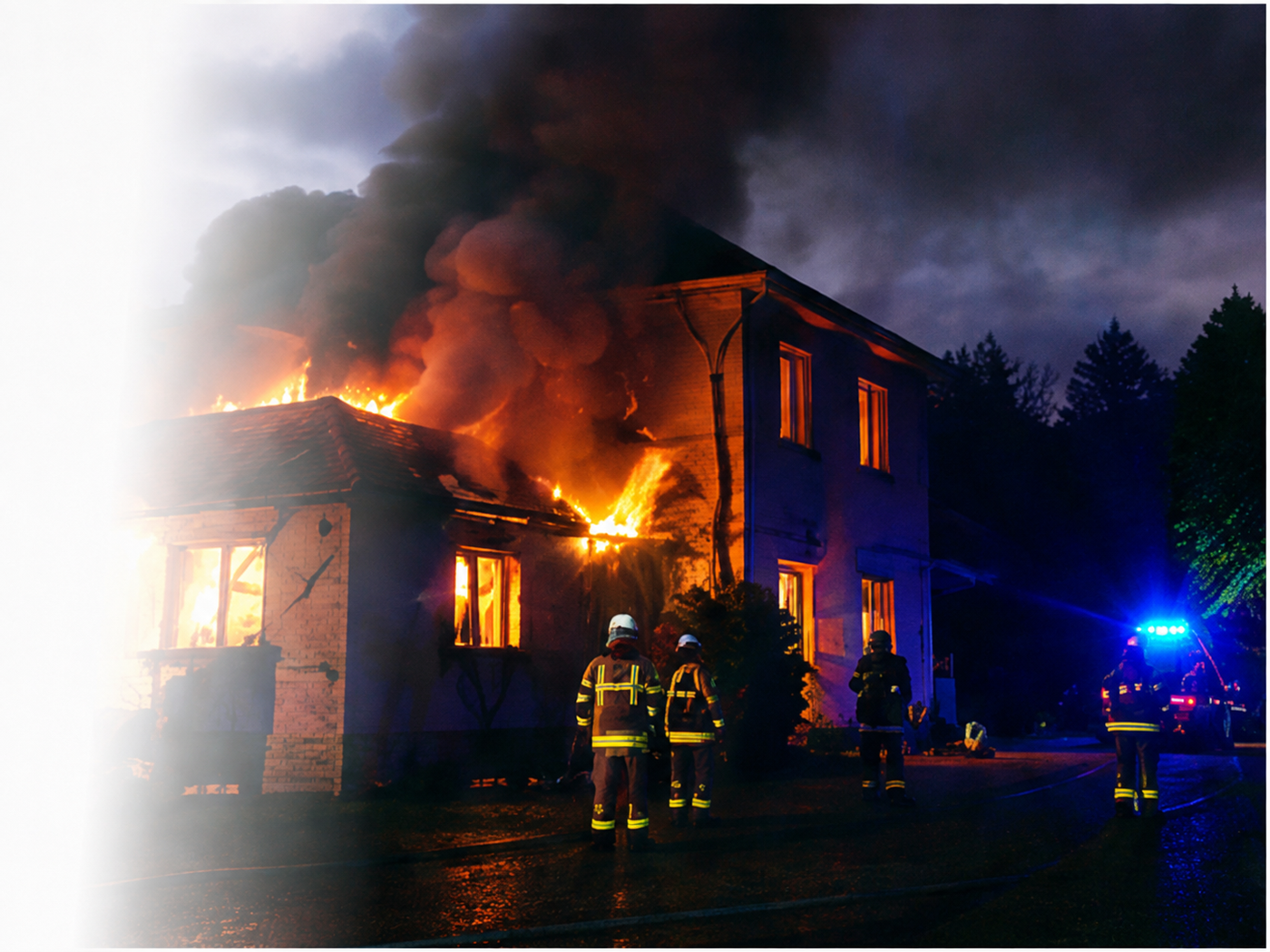 Intervention des secours lors d'un incendie domestique