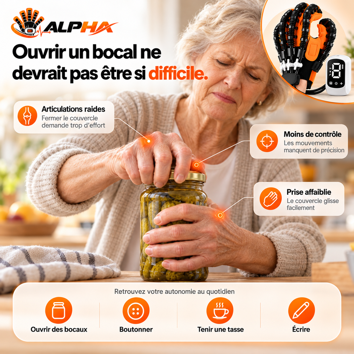 Gant de rééducation pour la main